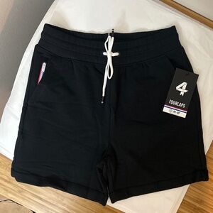 Fourlaps Women's Black Athletic Shorts with Drawstring